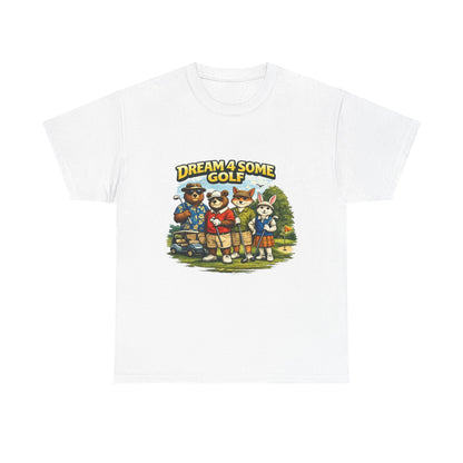 Golf Animal Crew T‑Shirt — "Dream 4 Some Golf" Vintage Cartoon Golfers Tee